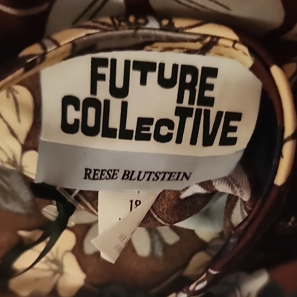 Sexy Floral Patterned Dress Future Collective Reese Blutstein 18 Open Back - Picture 4 of 7